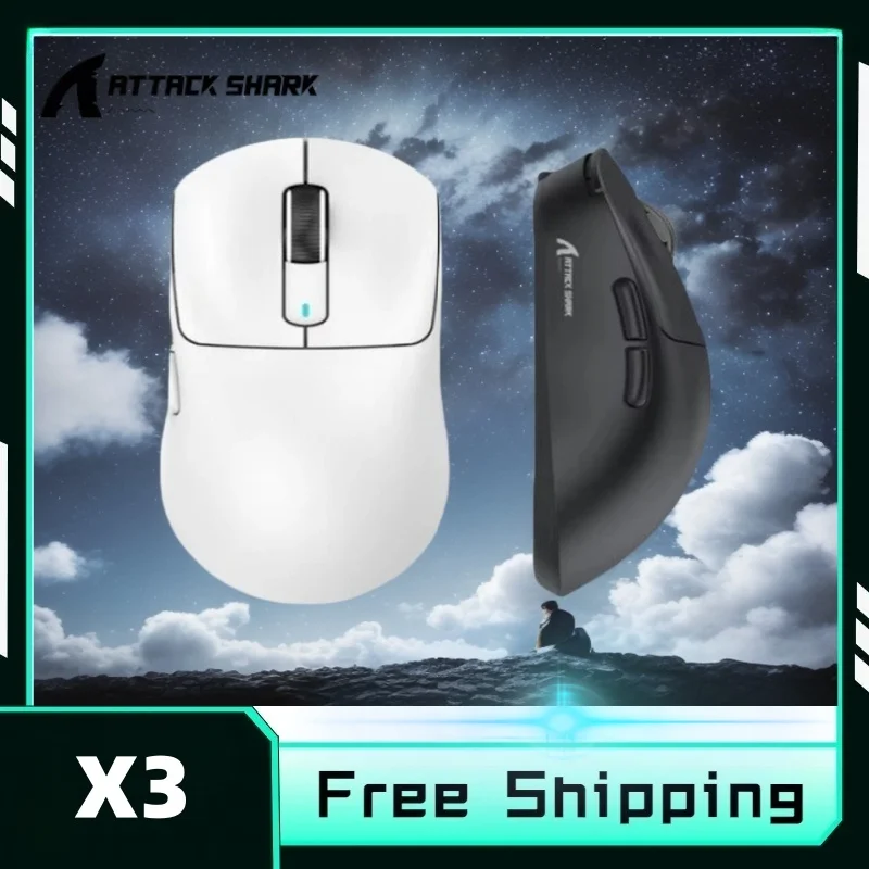 

Attack Shark X3 X3Pro Bluetooth Mouse Lightweight Wireless Gaming Mouse PAW3395 Tri-Mode Mouse 26K DPI PAW3395 PC Laptop Win Mac