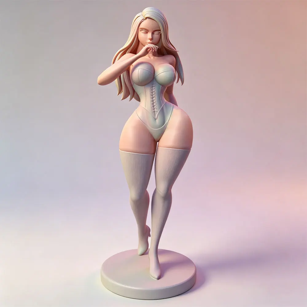Figurine sexy 1/24, kit de modèle en résine attrayant pour figurine miniature GK, statue grise imprimée en 3D, modèle de poupée DIY non peint