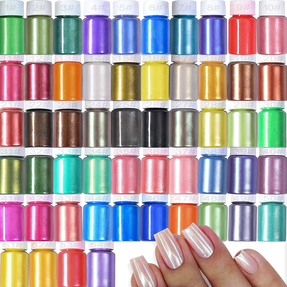 10 جرام/زجاجة أبيض/وردي بيرليسسينت مسمار الفن مسحوق سباركلي حورية البحر الكروم اللؤلؤ الصباغ أورورا مانيكير الميكا المعدنية فرك الغبار