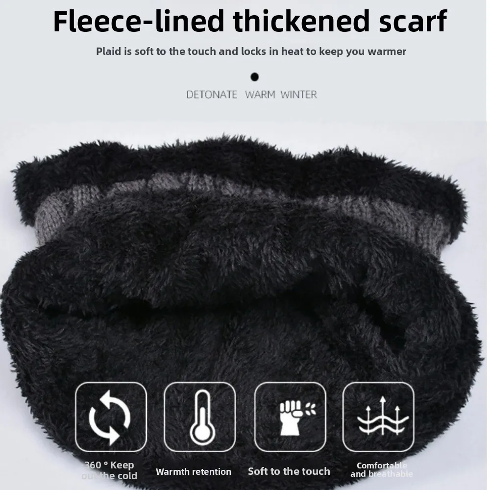 Modny ciepły zestaw czapka i szalik na jesień i zimę, dziergany szalik na szyję, zestaw czapki i szalika, gruby, miękki polarowy komplet czapka narciarska i czapka typu bonnet.