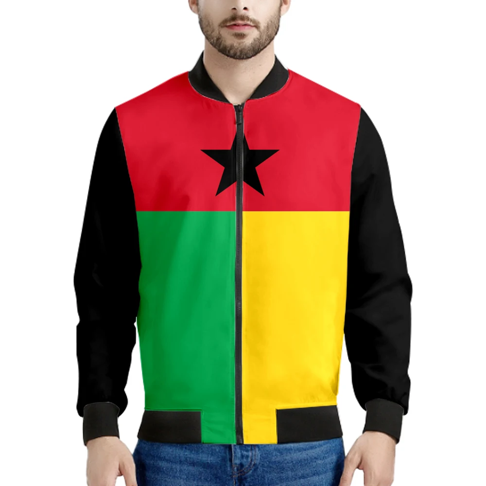 Guinea Bissau Zipper Jacket Free Custom Made Name Number Team Logo Gw Coats Gnb Country Travel Guinee Nation Flags Photo Clothes