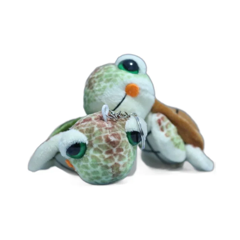 Stuffed Animals Plush Marine Animal Style Cute Simulation Turtle Pendant Backpack Key Chain Creative Brithday Gift for Friend