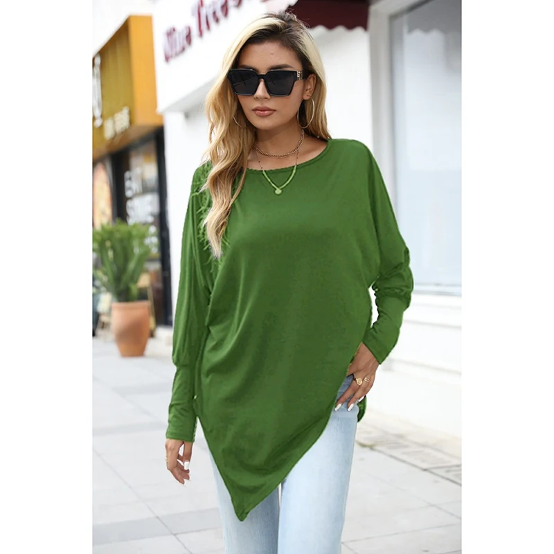 Katoen Onregelmatige Womens Tops En Blouses Toevallige O Hals Lange Mouw Lange Stevige Vrouwelijke Tuniek 2022 Lente 5XL Plus Size vrouwen Shirt