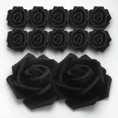 

100pcs Artificial Rose Heads Bulk Light Pink Faux Flowers for Wedding Decor Craft Projects Gift Box Shop Window Black Roses