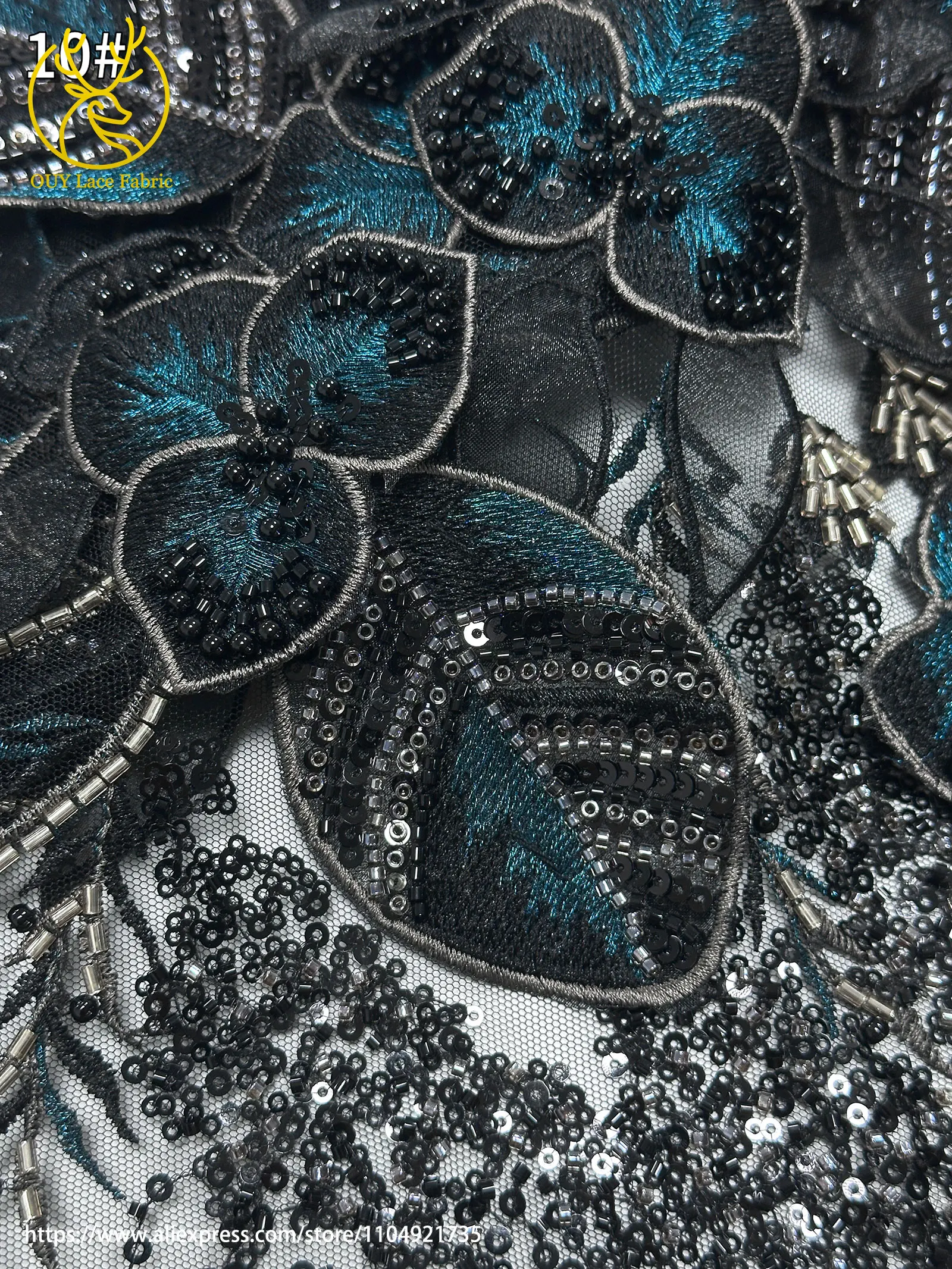 Französischer Luxus 3D-Blumen-Stickerei-Spitzenstoff 2026 Afrika Nigeria Pailletten-Perlen-Spitzenstoff für Braut-Hochzeitskleid Nähen – Detail 32