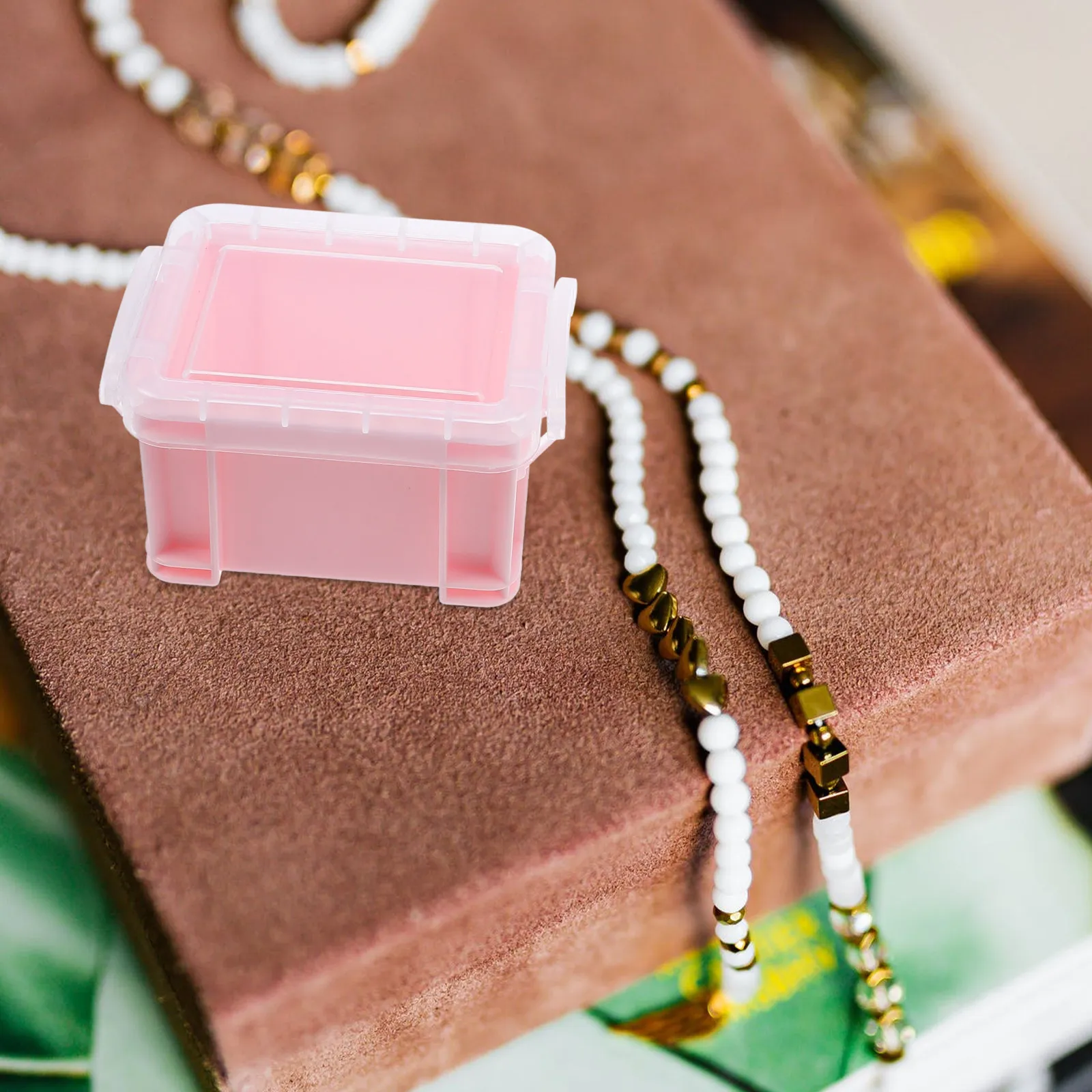 

6Pcs Small Storage Box Jewelry Organizer Transparent Mini Stackable Container Easy Open Lid Earring Ring Beads Holder