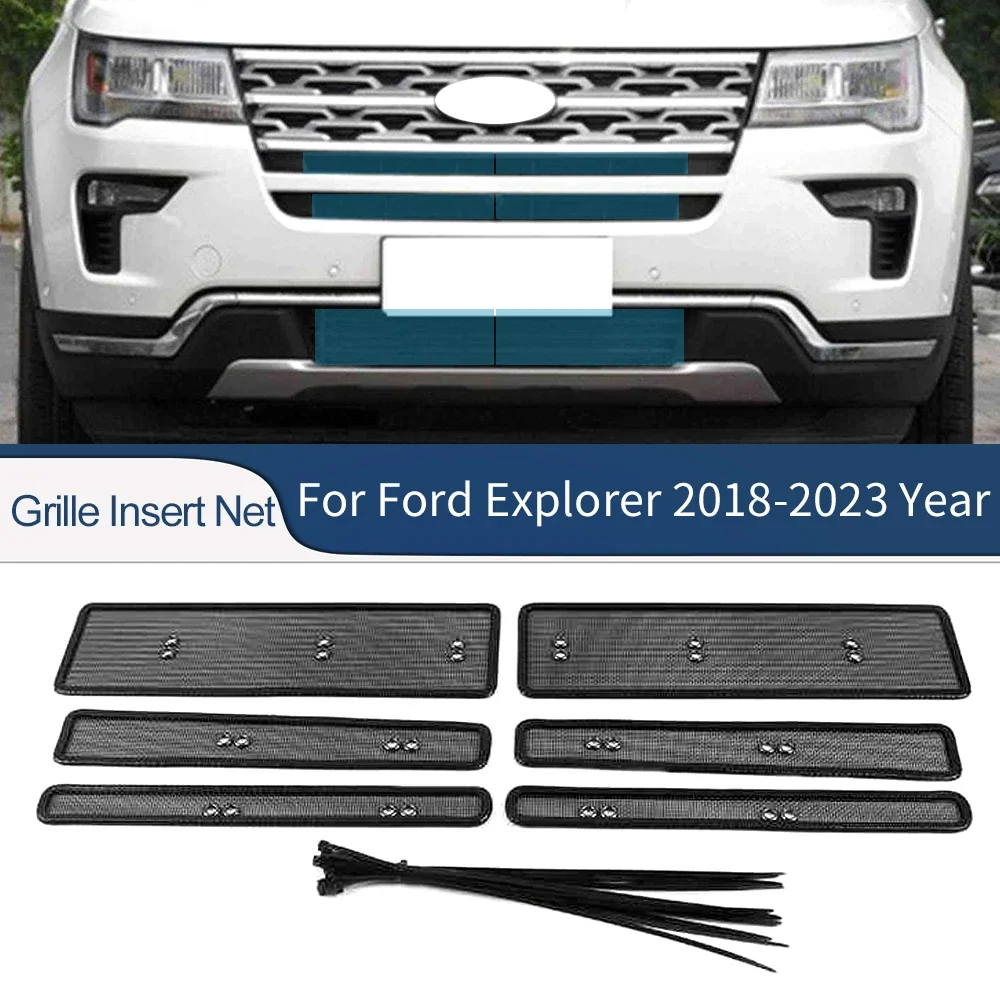 For Ford Explorer 2018 2019 2020 2021 2022 2023 Car Accessories Front Grille Insert Net Anti-insect Inner Cover Protective Mesh