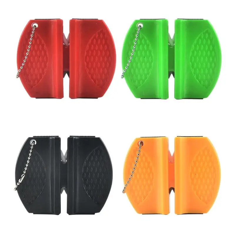 1pcs Mini Knife Sharpener Rough And Delicate Double Sided Sharpener Portable Ceramic Sharpener Pocket Outdoor Camping And Hiking