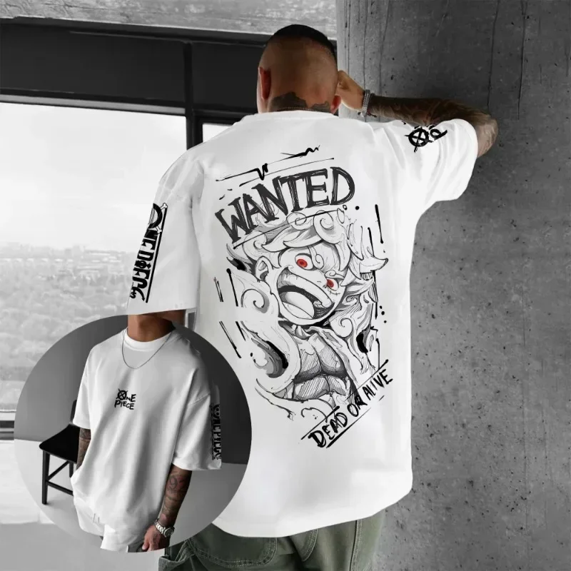 Kaos Grafis Resmi One Piece 2025, Item Trendi Terlaris, Model Longgar Unisex, Bahan Katun, Desain Anime Retro, Merchandise Bajak Laut Topi Jerami