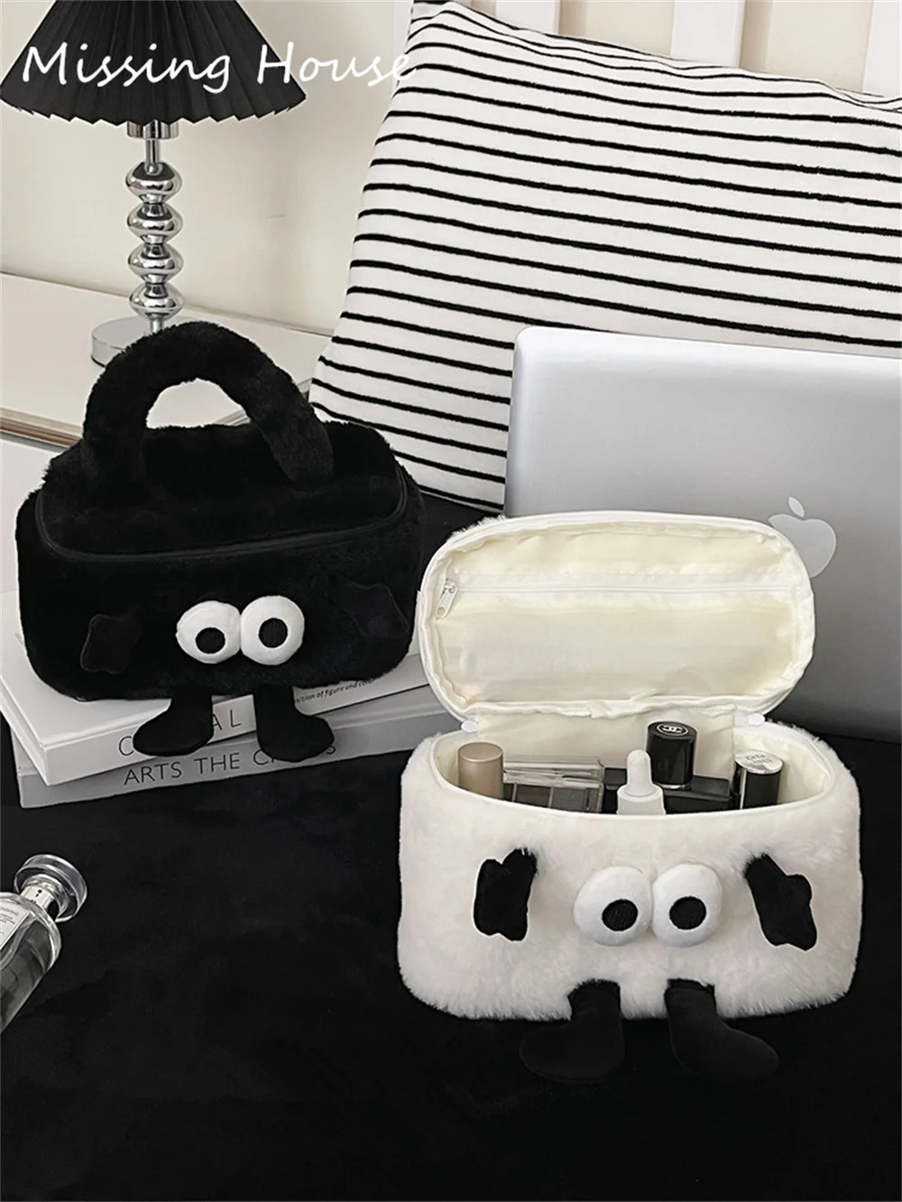 

Funny Big Eyes Leg Hands Little Monster Makeup Storage Organizer Bag