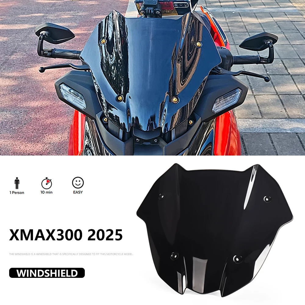 

Windscreen Windshield Wind Deflector Shield Screen Visor Glass Motorcycle Accessories For Yamaha X-MAX XMAX 300 X-MAX300 2025