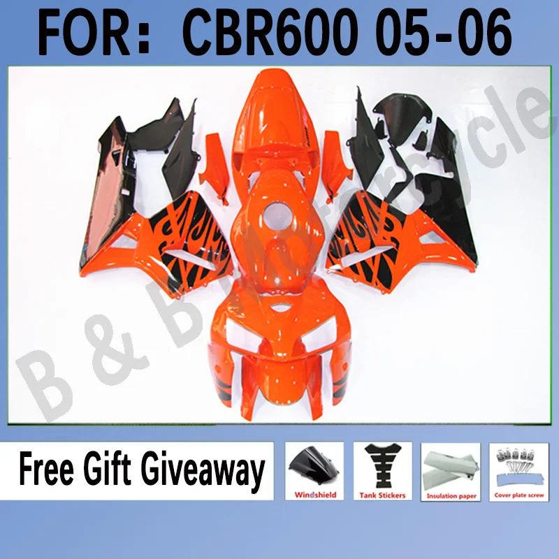 

New ABS Motorcycle Whole Fairings Kit for HONDA CBR600RR F5 2005 2006 CBR600 RR CBR 600RR 05 06 Bodywork Fairings Orange Black