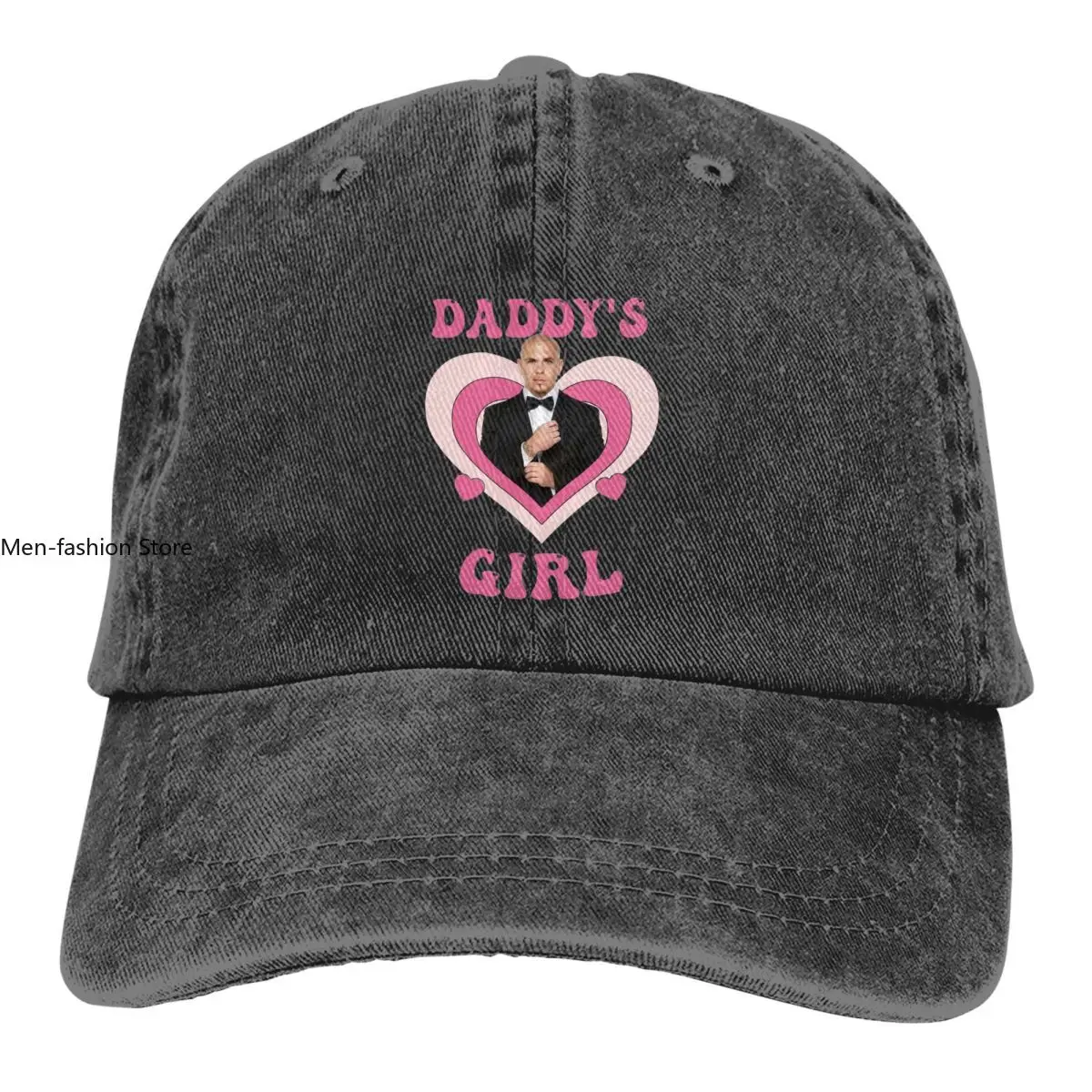 Daddys Girl Pitbull Mr Worldwide Men Women Baseball Caps Distressed Denim Washed Caps Hat Classic Outdoor Workouts Snapback Cap