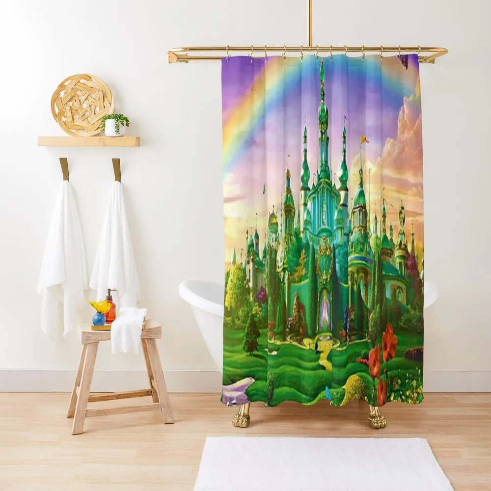 

emerald city wizard oz print digital art edit mysticladyartmask Shower Curtain Bathroom For Shower Shower Bathroom Curtain