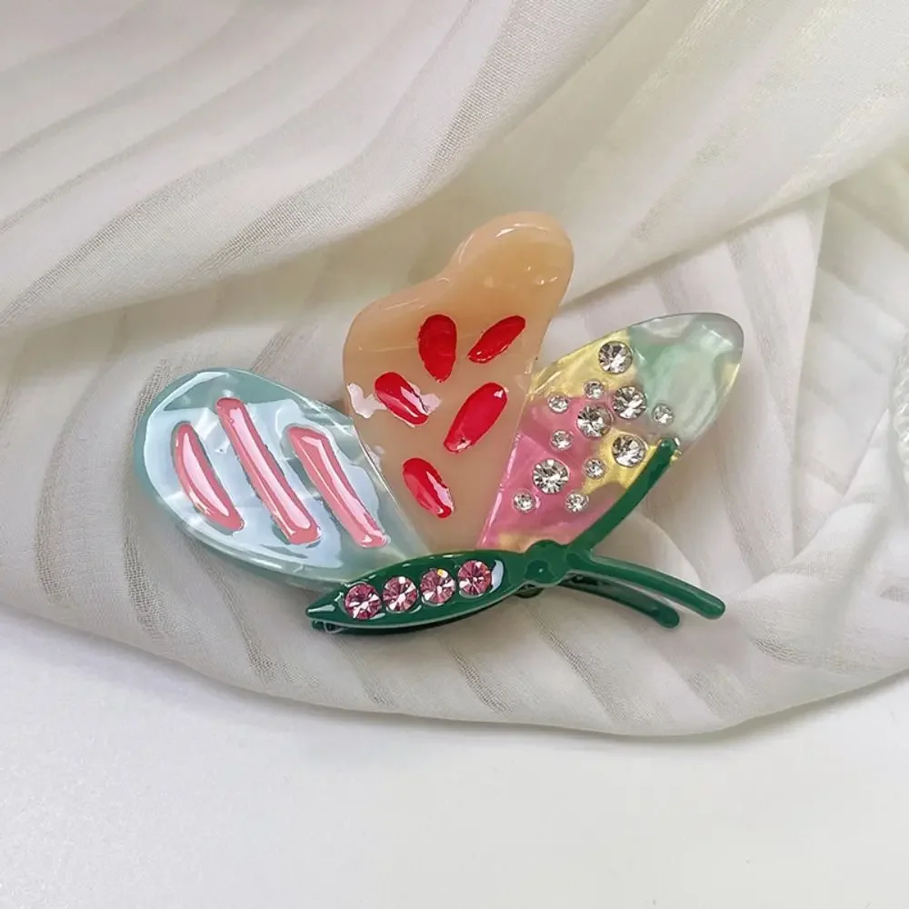 

Animals Acetate Butterfly Hair Claw Zircon Elf Rhinestone Butterfly Hair Clip Cute Hairpin Acetic Acid Large Shark Clip Daily