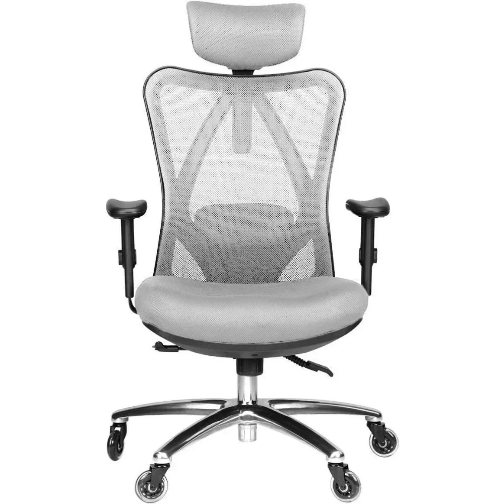 Office Chair with Lumbar Support and Rollerblade Wheels High Back Chairs with Breathable Mesh Office Chairs AdjustableDesk Chair