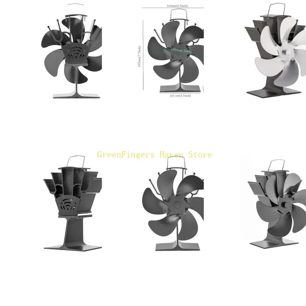 F68D SF306G موقد يعمل بالطاقة الحرارية محدث بمروحة تدفق هواء أكبر يعمل بالطاقة الحرارية 6 شفرات