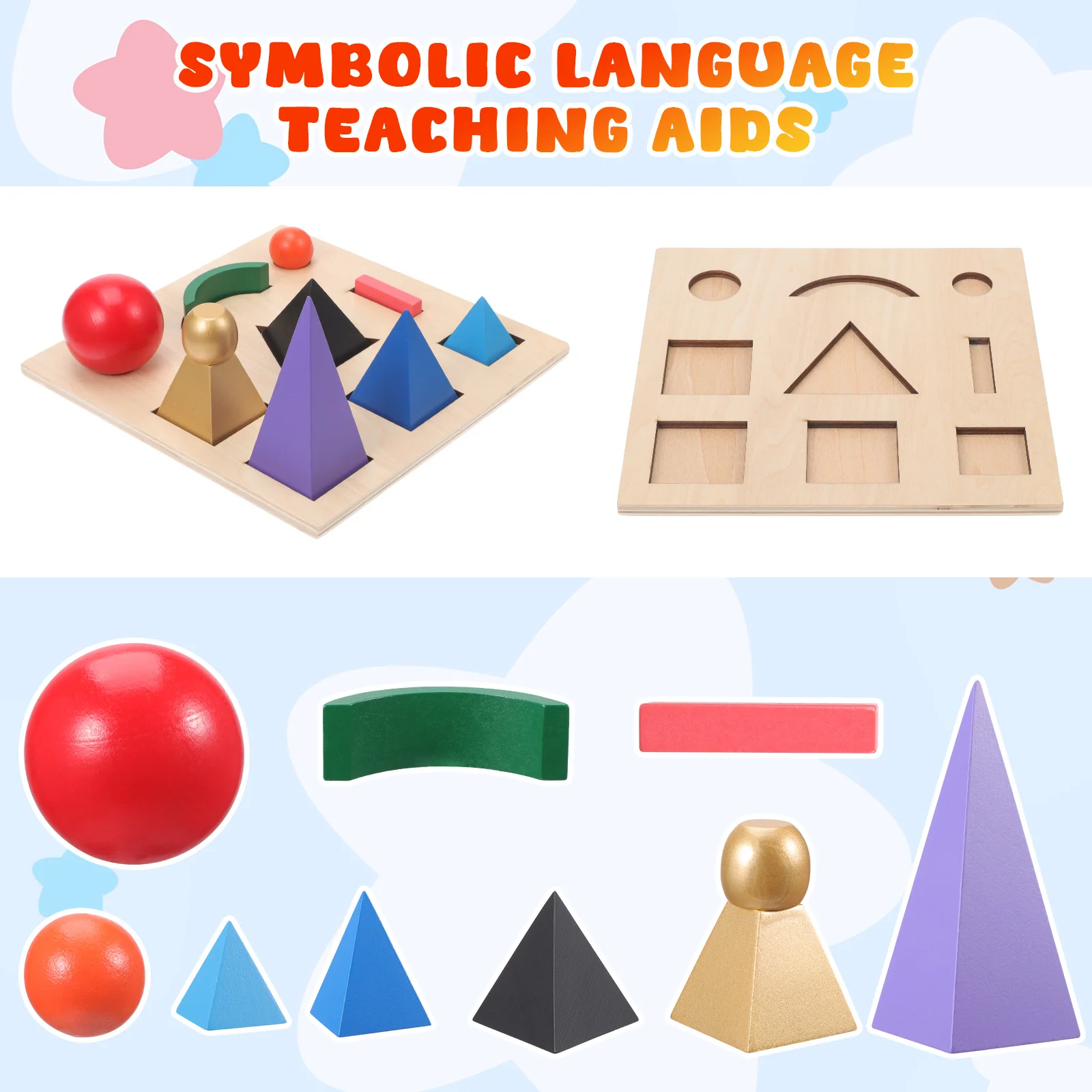 1 Set 1 Set Alat Bantu Pengajaran Simbol Tata Bahasa Puzzle Pembelajaran Kognitif Kayu Blok Bangunan Edukatif