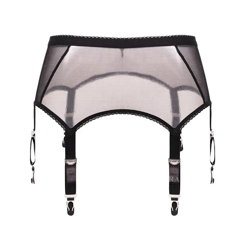 Sexy Black Lingerie Garter Belt Women's High Waist Mesh Suspender Belts Female White Elastic Garters Femme Underwear Sleepwear