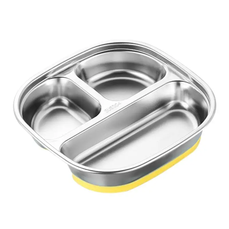 

Stainless Steel Kids Plates Divided Designed Metal Kid Plate Stainless Steel Divided Plates Stainless Steel Baby Suction Plate