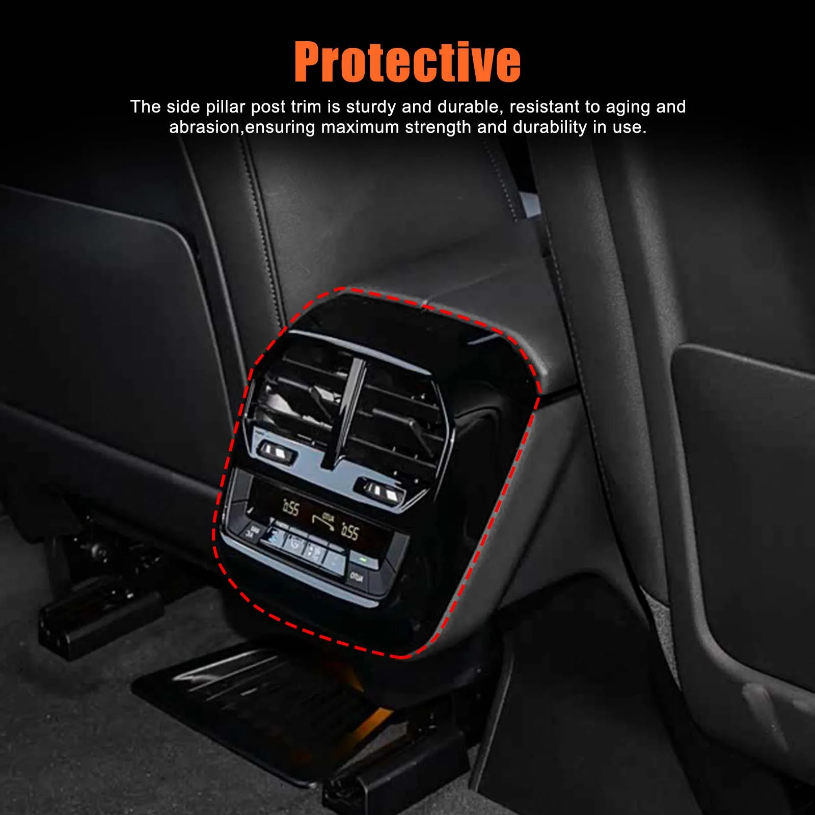 

1Pcs ABS carbon fiber For BMW ix 2022-2024 car rear exhaust air outlet frame decoration sticker interior protection accessories