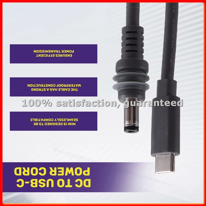 5M USB-C to DC Power Cable for PD Chargers Compatible with for Mini Efficient Charging Solution-A13G