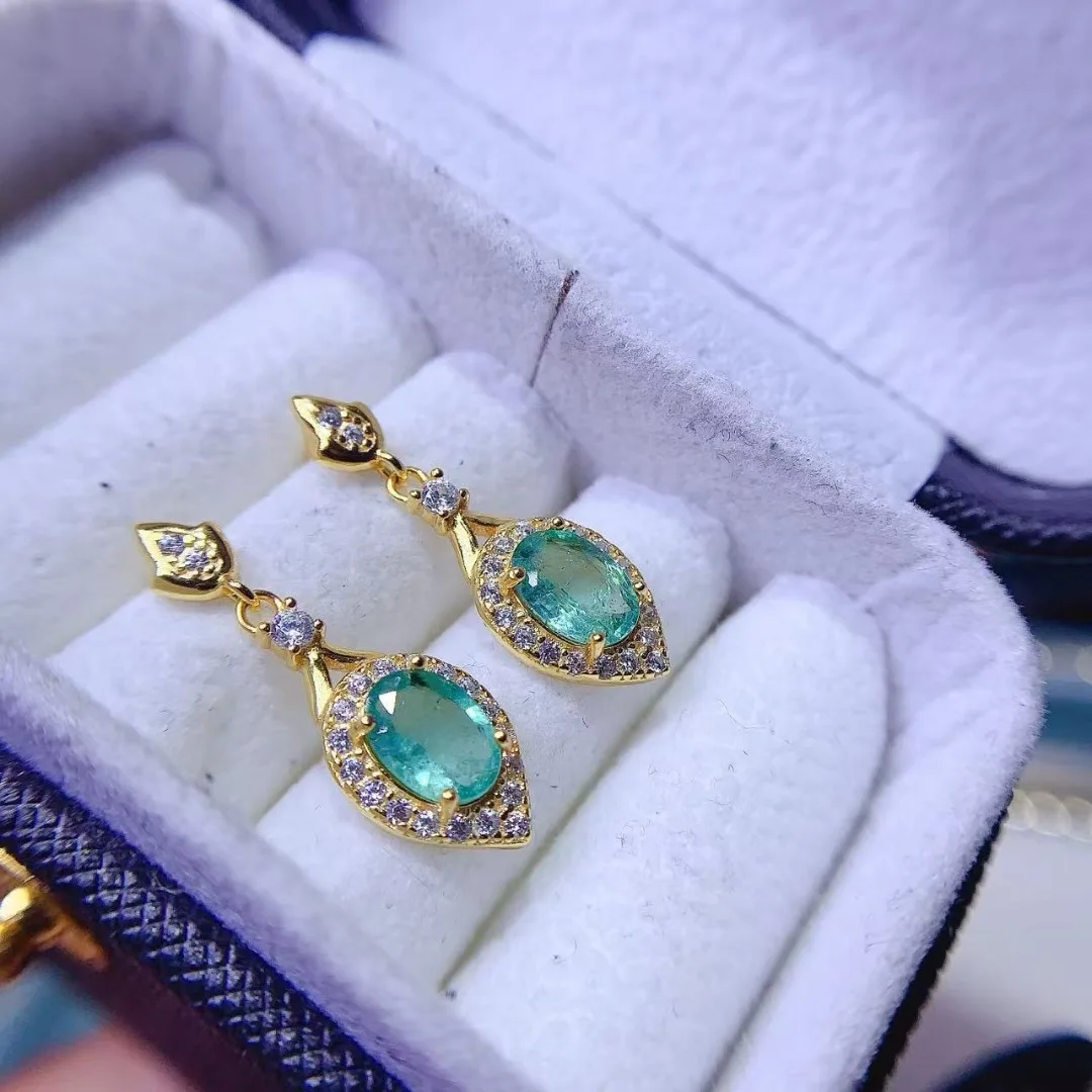 

Stunning Natural Emerald Ear Studs Crafted in 925 Sterling Silver A Luxurious Designer Piece Perfect As An Gift for Women