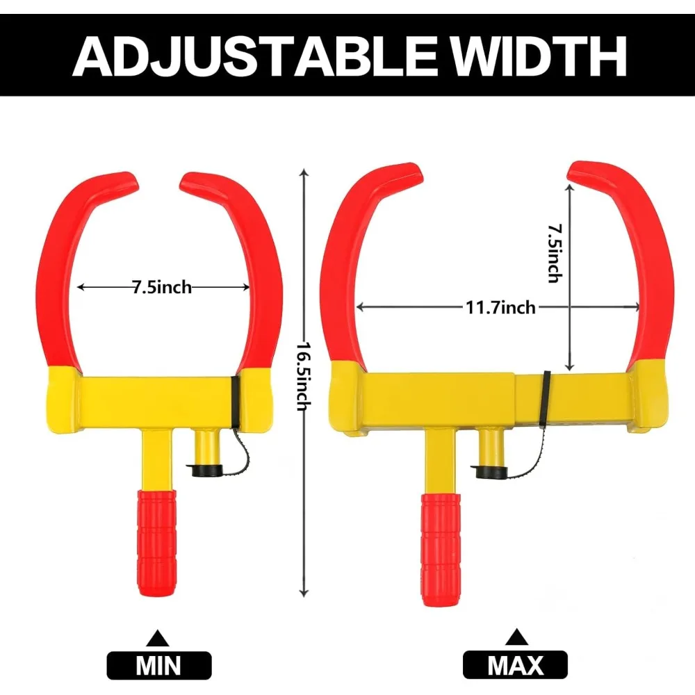 NEW-2 حزم عجلة المشبك قفل أقفال الإطارات الأمنية العالمية مكافحة سرقة قفل صالح معظم المركبات ماكس 11 "عرض الإطارات للمقطورات SUV #5