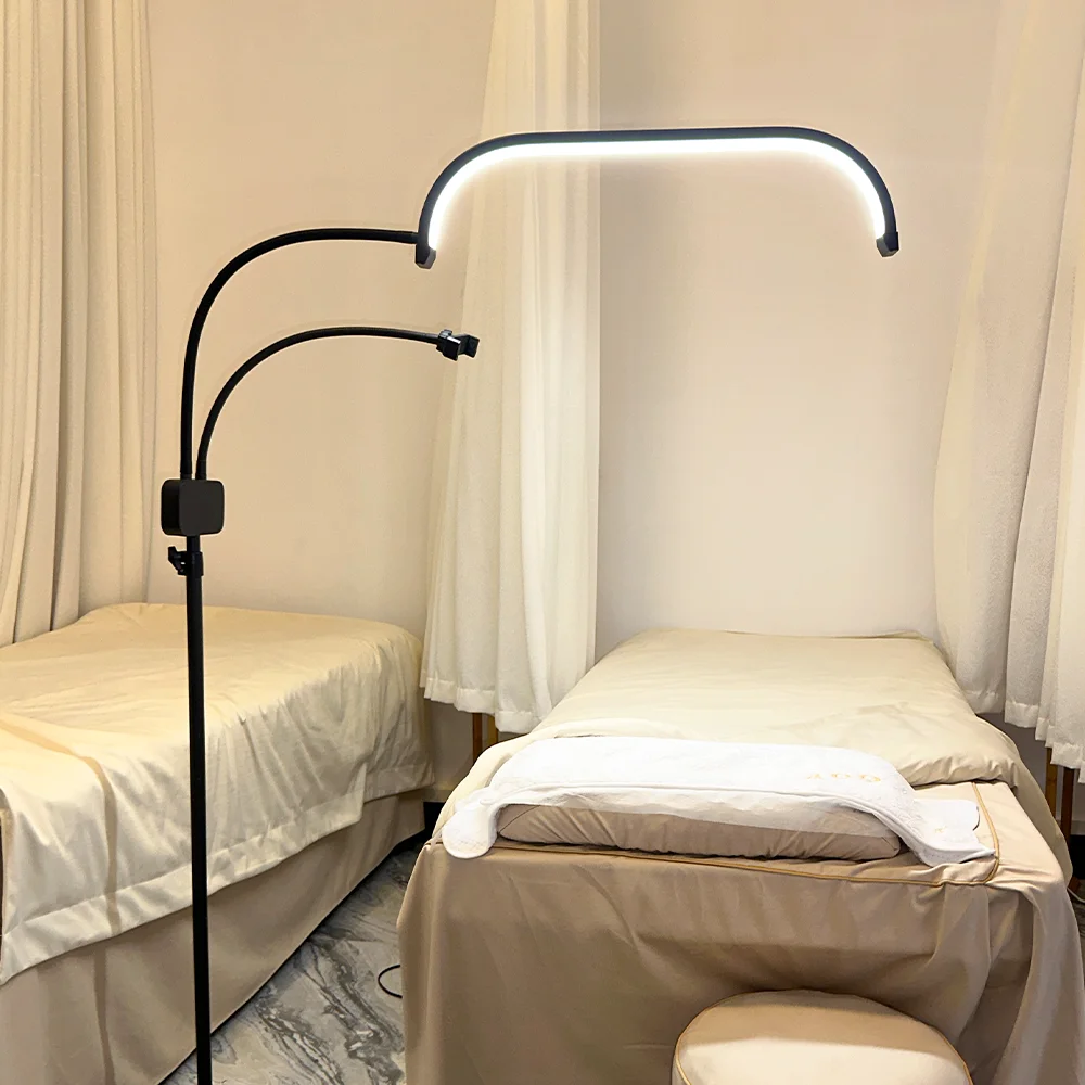 New Style 50W LED Half Moon Beauty Lamp Filling Light For  Eyelash Extension Lamp Salon Tattoo 3 Colors Adjustable Floor lamp