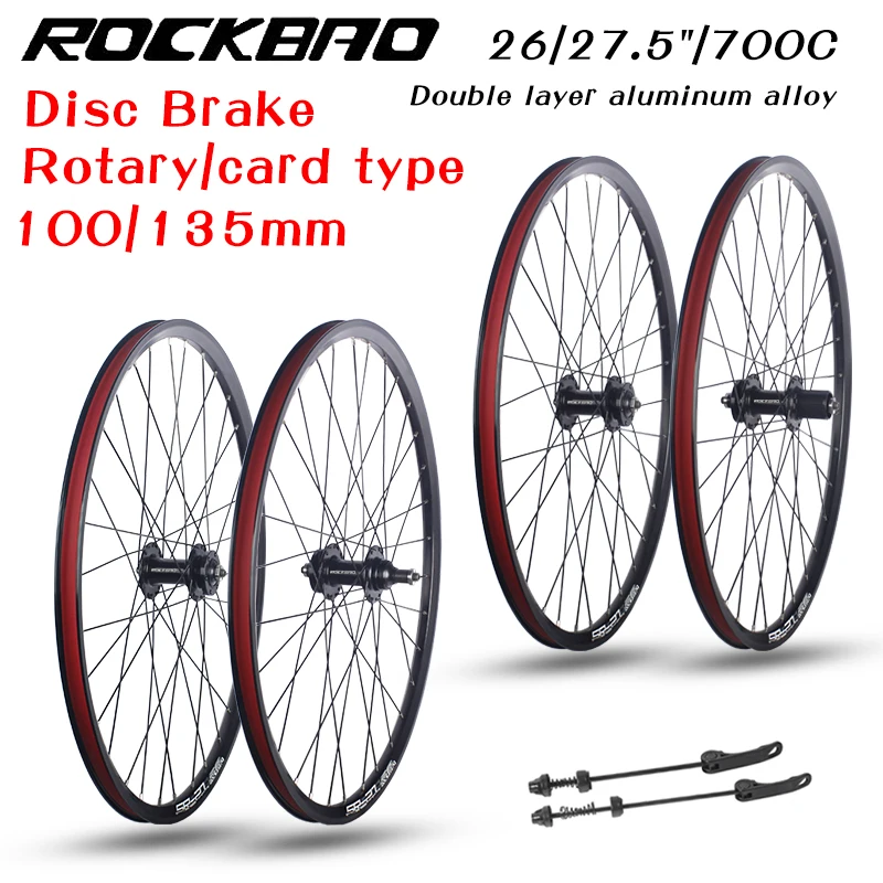 Mountain Road Bike Wheelset 26 27.5 pollici MTB parti freno a disco doppio strato in lega di alluminio 26er 700C 2 cuscinetto mozzo ruota della bicicletta