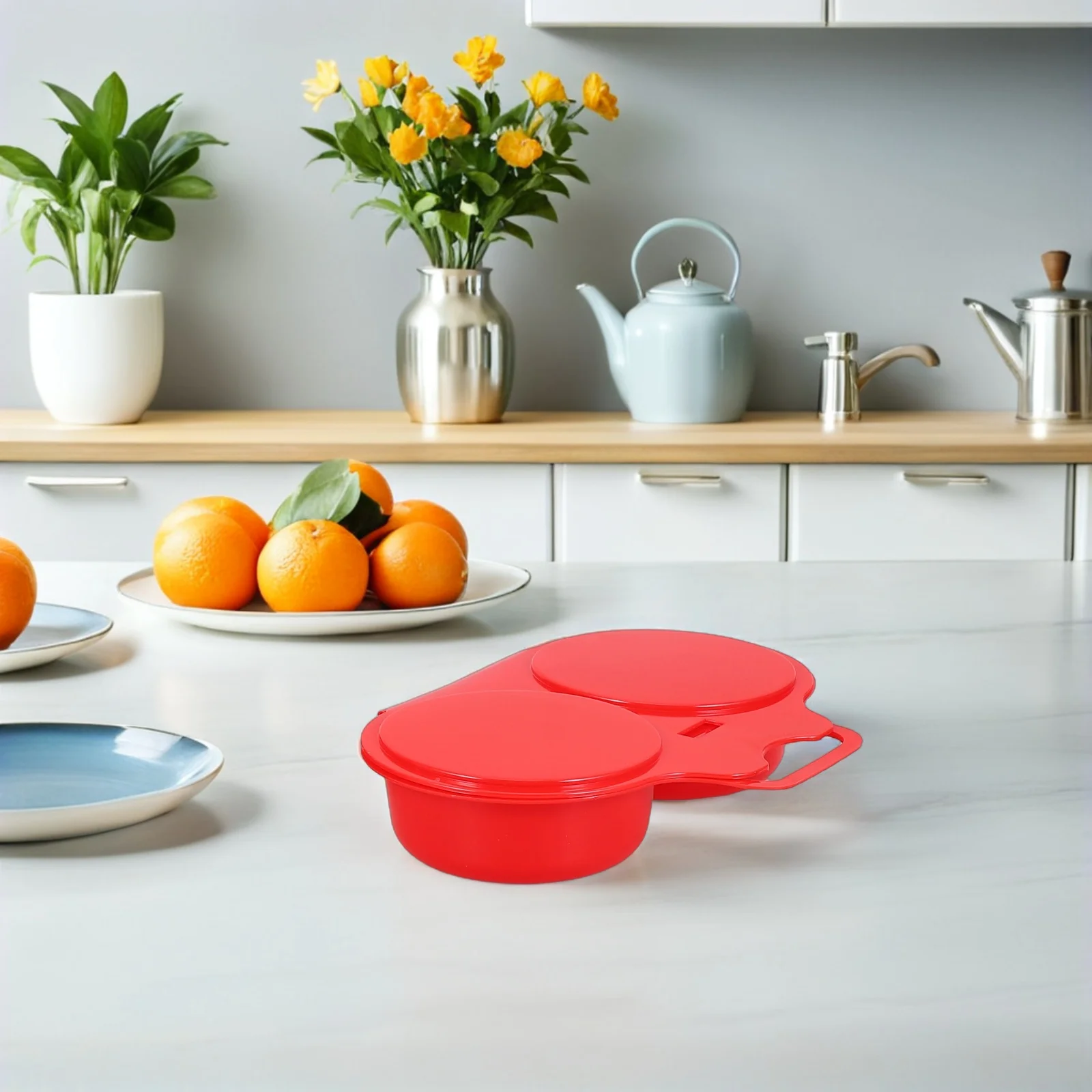 

2Pcs Microwave Egg Cooker 2-Cavity Steamer Mold for Quick Breakfast - Food-Grade Plastic Egg Cookers Microwave Safe Easy Clean