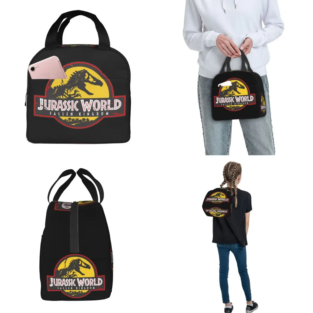 Tas Makan Siang Terisolasi Dinosaurus Jurassic Park Tas Pendingin Wadah Makanan Anti Bocor Kotak Makan Siang Tote Tas Penyimpanan Makanan Piknik Perguruan Tinggi