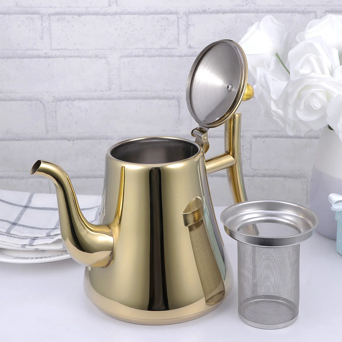 

Stainless Steel Inner Strainer Quick Tea Strain H Stainless Steel Tea Kettle Design Kitchen Bar Accessories