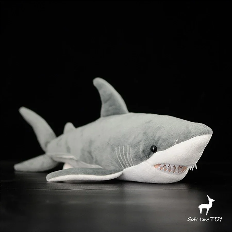 Great White Shark High Fidelity Shark Plüschtier Weißer Hai Plüschtiere Lebensechte Tiere Simulation Gefüllte Puppe Kawai Spielzeug Geschenke