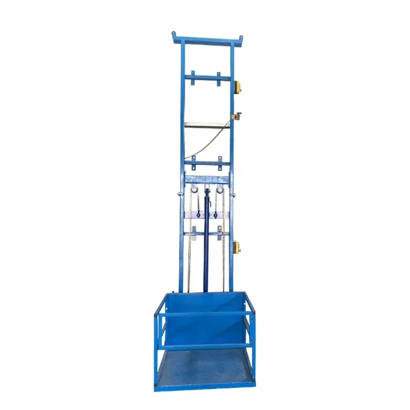 

Electric hydraulic lift freight elevator electric lift simple automatic hoist household guide rail type