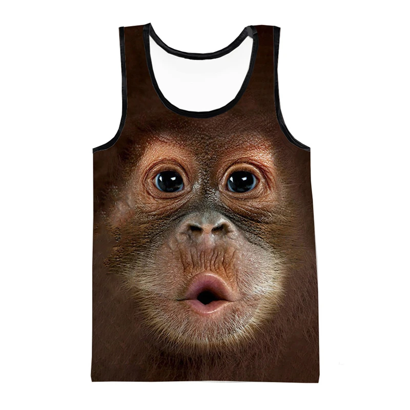 

Funny Monkey Gorilla 3D Print Tank Top Men's Casual Streetwear Fashion Oversized Sleeveless Tank Top Gym Male Vest Man Clothing