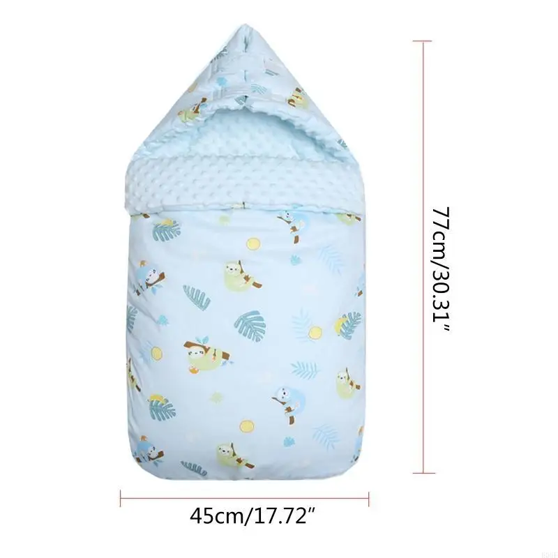 E06F Baby Hooded Sleeping Bag Warm Thicken Newborn Sleepsack Footmuff