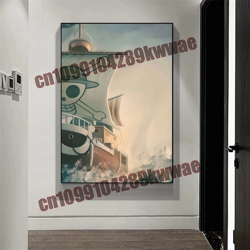 

Japanese Anime Classic One Piece Luffy, Cute Art Picture Style Canvas Painting Art Poster Suitable for Living Room Decoration