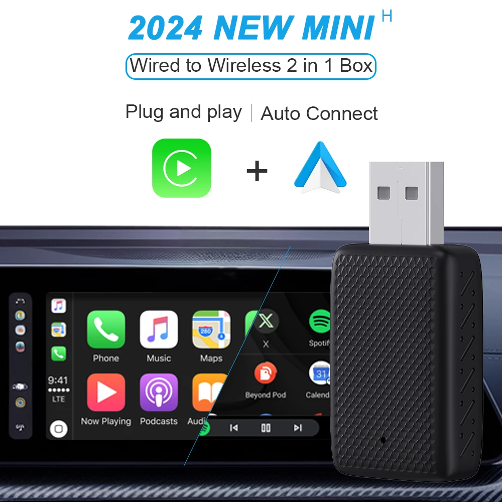 XUDA Wireless Carplay Adapter Android Auto WiFi Fast Connect Smart Dongle 2in1 For Porsche 718 Panamera Macan Cayenne 911 Taycan