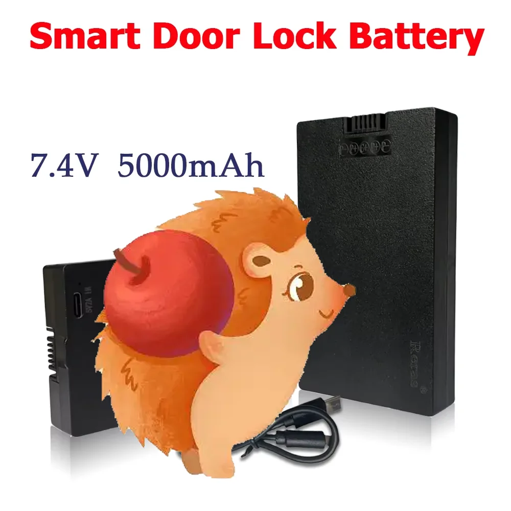 

7.4V 5000mAh Smart Door Lock Battery Rechargeable Lithium Polymer For Password Lock Face Fingerprint Recognition Lock