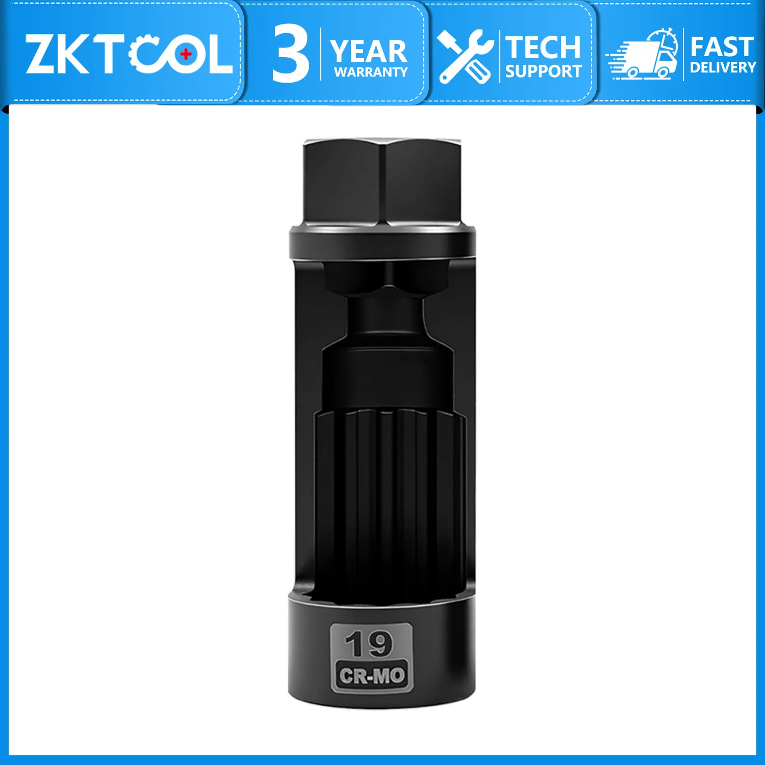1-Piece Shock Strut Nut Socket Set, 19mm Suspension Strut Socket Tool, 1/2