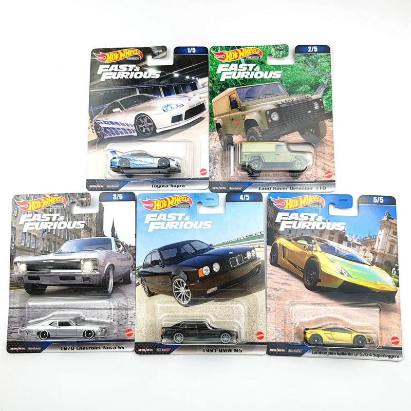 Hot Wheels Cars Fast and Furious TOYOTA SUPRA 1991 BMW M5 LAND ROVER 1/64 Metal Die-cast Model Collection Toy Vehicles HNW46