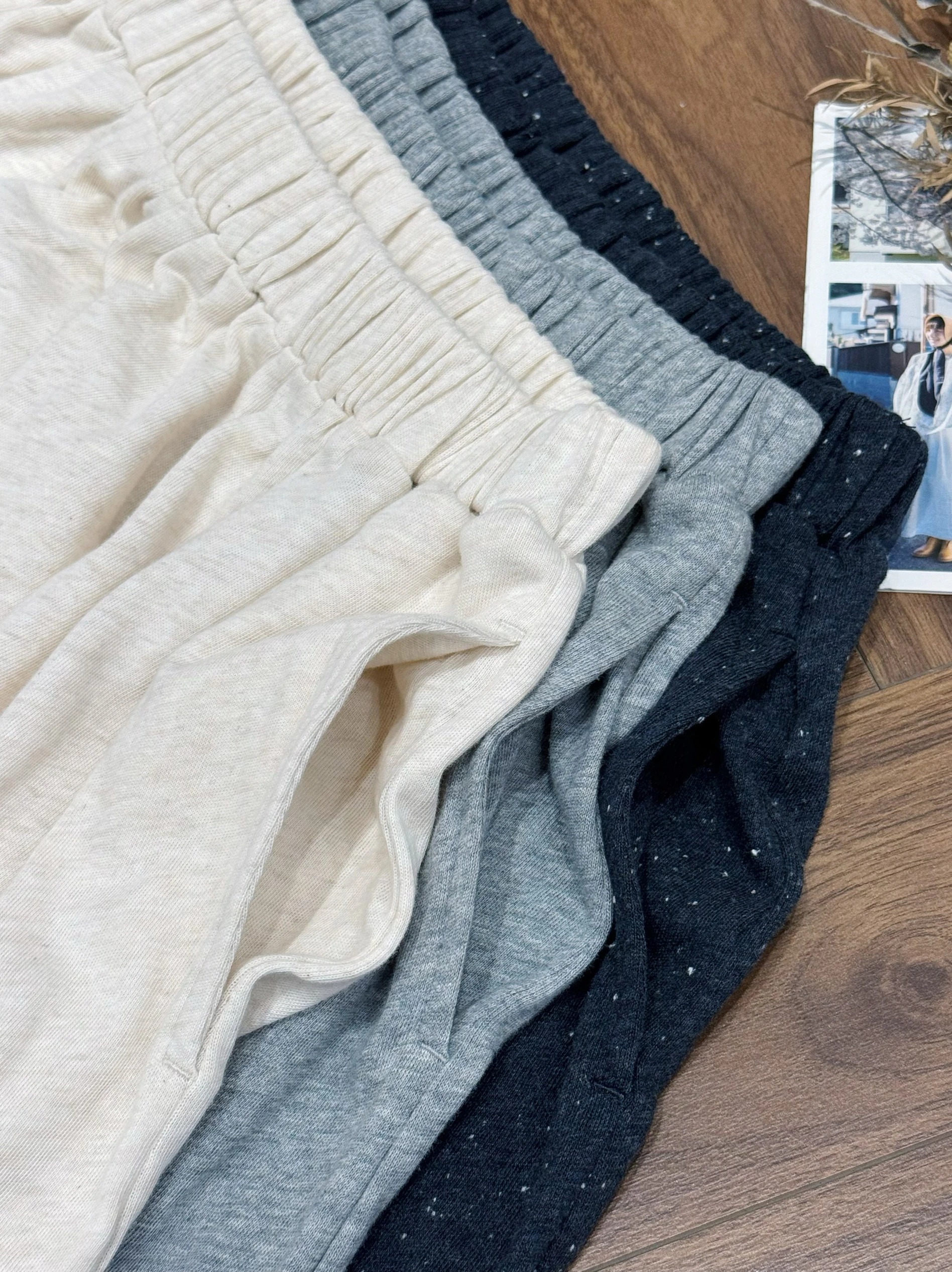 ウェイドコットンカジュアルパンツ、ルーズストライプウエスト66、2025年秋、レディースハイウエストルーズフィット快適コットンパンツ