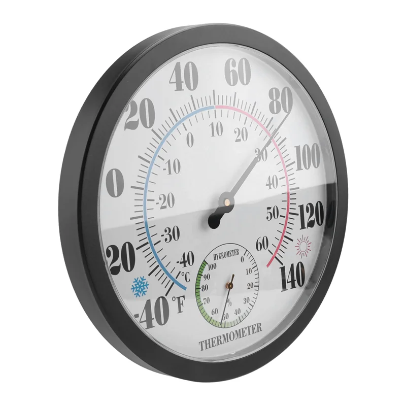AS96-10-дюймовый внутренний уличный термометр/гигрометр для патио, декоративные стенки, батарея не требуется