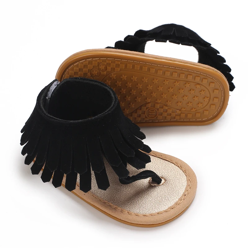 صنادل مسطحة بنعل مطاطي للبنات حديثي الولادة ، أحذية أميرات مانعة للإنزلاق ، مشايات الأطفال الأولى ، شرابات أنيقة لطيفة ، صيف ، جديد