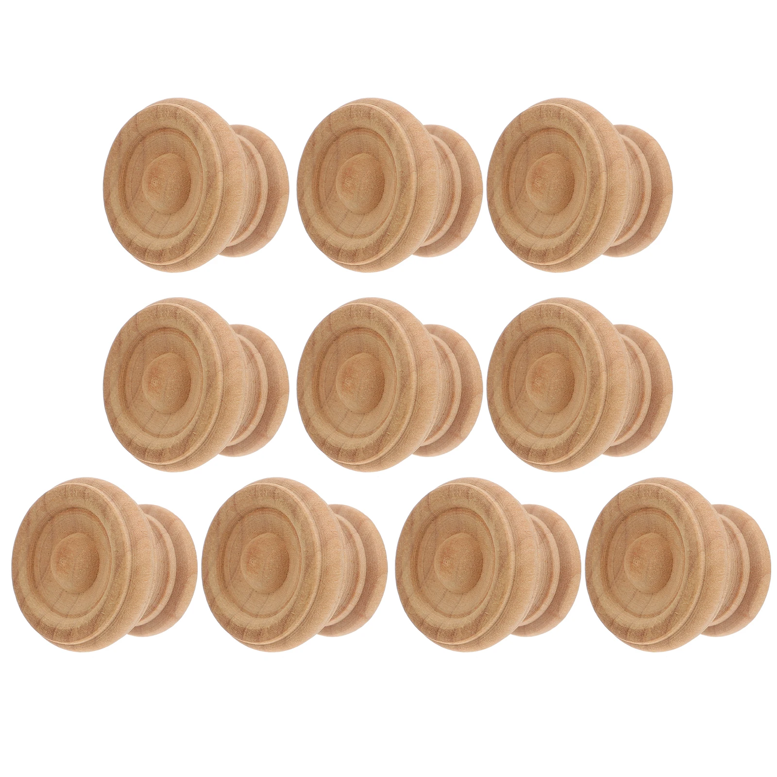 

10pcs Wooden H Pull Round Mushroom for Drawer Door niture Kitchen Cabinet Knobs Durable Easy Install Home Hardware