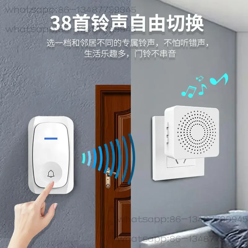 Self-powered Wireless Doorbell Ultra Long Range Smart Home Voice Reminder Alert