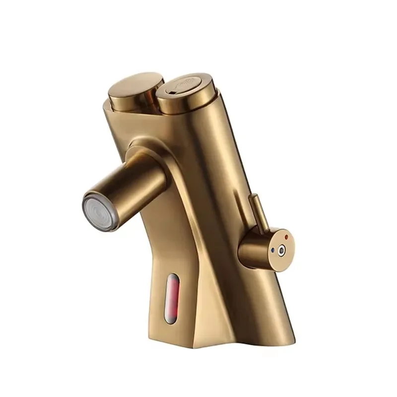 Dual Control Sensor and Time Delay Faucet Hot Selling Products Gold Basin Faucets Water Saving Public Toilet Metered Faucet