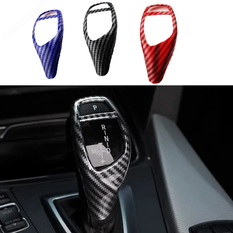 Carbon Fiber Trim Gear Shift Knob Decorative Cover For BMW F30 F34 F35 F10 F07 F18 F25 F26 F15 F16 Car Interior Accessories