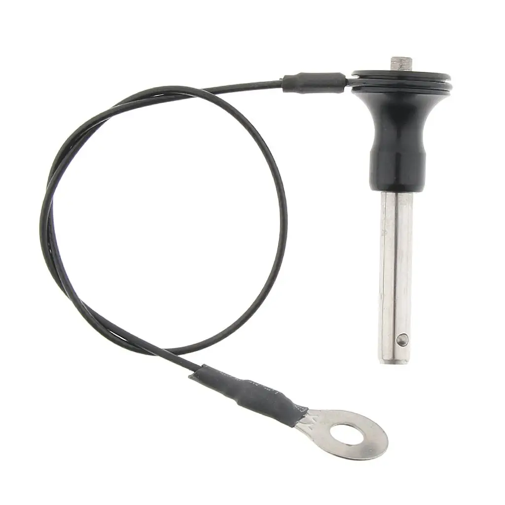 Multipurpose Quick Release Pin Marine Grade Ball Lock Pin with Wire Lanyard for 8mm Threaded Blade Fastening